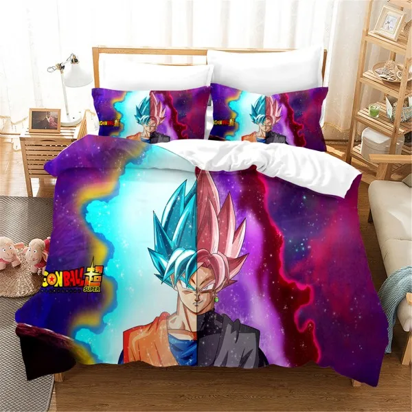 Color-4 3D аниме Dragon Ball Утешитель набор постельного белья двойной королева один мальчик пододеяльник набор постельное белье C персонажем из мультфильма набор - Цвет: Color-4