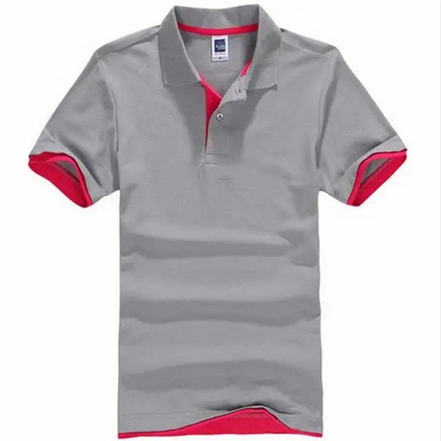 De talla grande XS-3XL nueva camisa de Polo de los hombres de algodn de manga corta Camiseta marcas camisetas Mens camisa Polo - Цвет: Серый