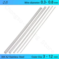 305mm compression spring wire dia 0 3 0 4 0 5 0 6 0 7 0 8 mm outer dia 3 3 5 4 4 5 5 5 5 6 7 8 10 12 mm length 305 mm