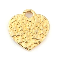 1 piece 316l stainless steel hammered charms heart gold color silver color charms pendants jewelry 15mm 58 x 14mm 48