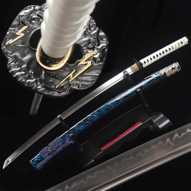 Привидение цушимы мечи T10 стальная глина закаленное лезвие бритва острые