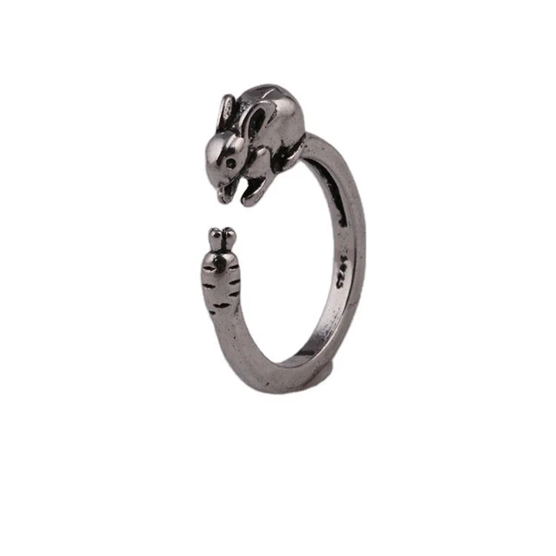 

Cute Rabbit Opening Adjustable Couple Ring Female Tail Ring Wedding Party Lover Ring Best Gift For Girlfriend Ready Stock New