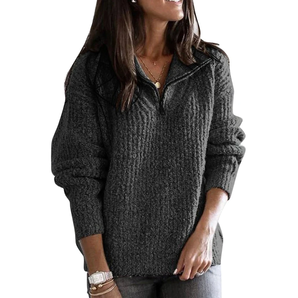 2019 Модный осенне-зимний спортивный Повседневный Женский однотонный вязаный