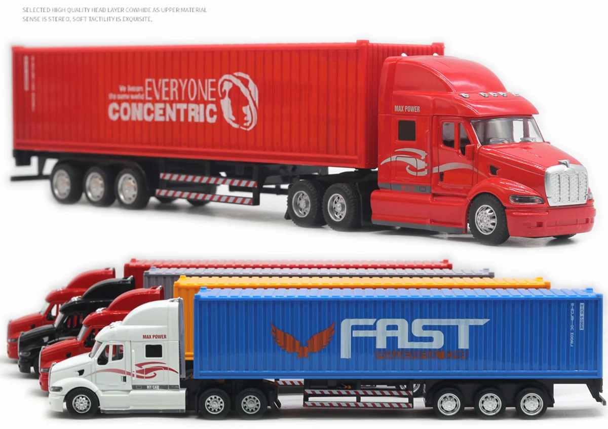 1:48 головка прицепа из сплава тяжелый грузовик контейнер со звуковой подсветкой