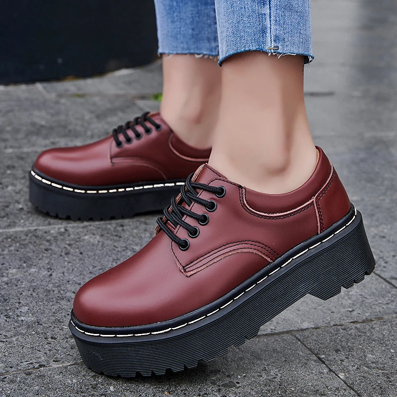 

Women Chunky Sneakers Hidden Heels Height Increasing Ladies Japanese Style Vintage Shoes High Top Autumn Platform Women Shoes