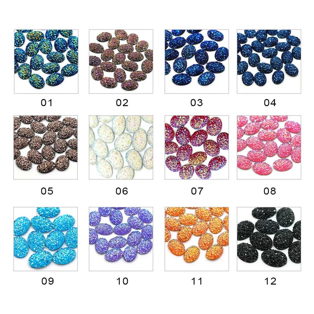 20 шт./лот овальные Стразы с плоской задней стороной кабошон со стразами 13x18 мм