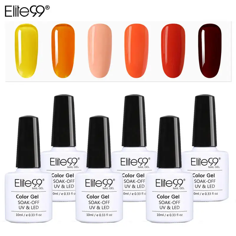 

Elite99 6PCS New Color Series Gel Polish Soak Off UV LED Nail Varnish Primer Gel Polish Salon Manicure Kit 10ML