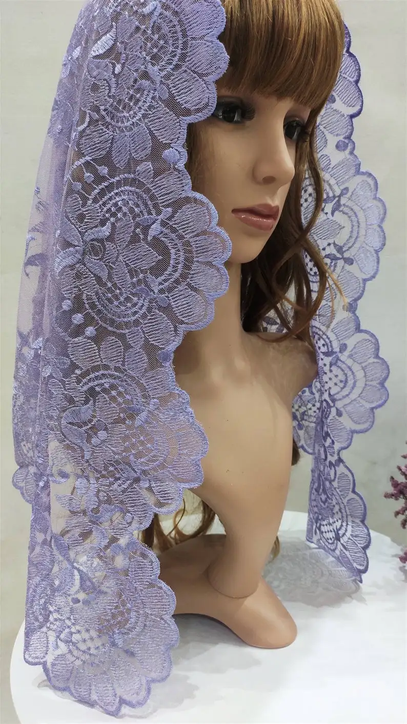 Темно серый Church Veil традиционные католический вуали религиозные головные уборы