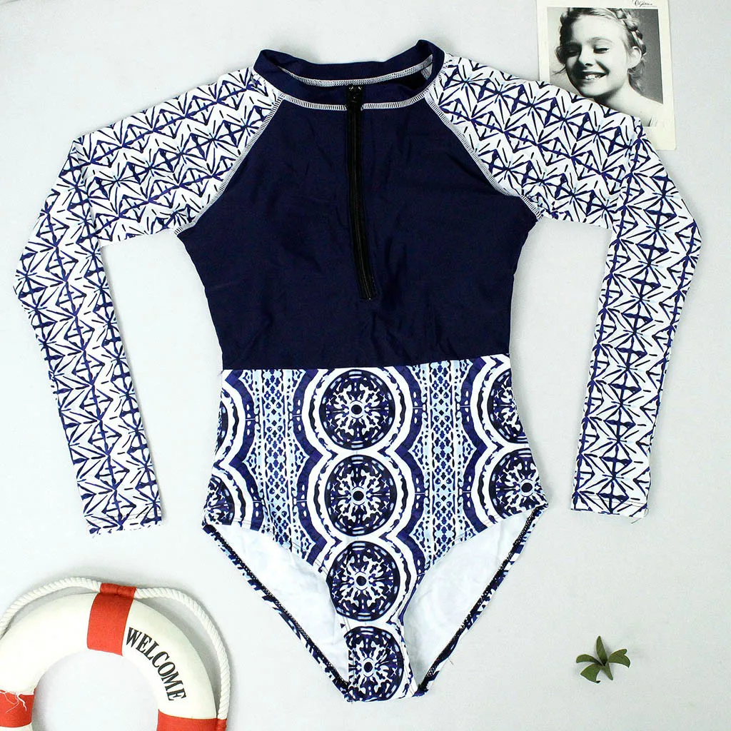 

Long Sleeve Leopard Swimsuit 2021 Women Sexy One Piece Swimsuit Bathing Suit For Women Bodysuit High Waisted Beachwear