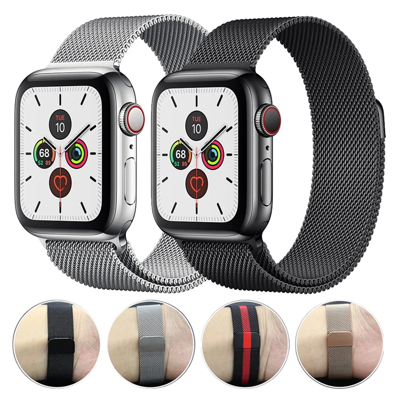 Ремешок для Apple watch band 44 мм 40 iWatch 42 38 металлический браслет из нержавеющей стали с