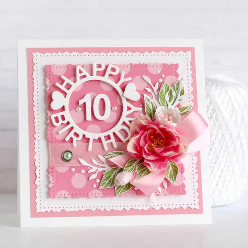60*97mm Happy Birthday Round Metal Cutting Dies Scrapbooking Embossing Paper Craft Album Cards Punch Art | Дом и сад