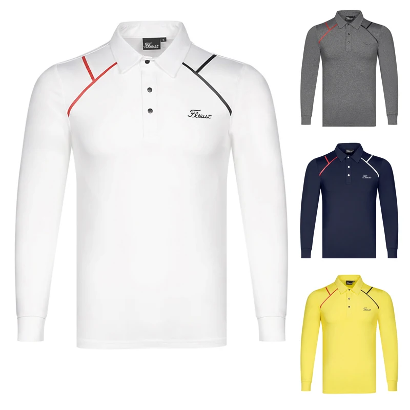 

2021 autumn Golf men's top trend bottoming shirt polo shirt outdoor sports long sleeve T-shirt breathable