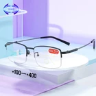 Квадратные очки для чтения VCKA с защитой от голубого света, ульсветильник Полуободковые Мультифокальные Мужские Женские ретро очки с диоптриями от + 100 до + 400