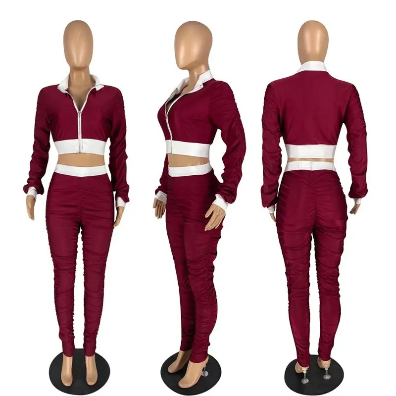 

ZOOEFFBB Trendy Joggers Hoodies Women Velvet Tracksuit 2 Piece Set Winter Long Sleeve Crop Top + Pants Matching Sets Sweat Suit