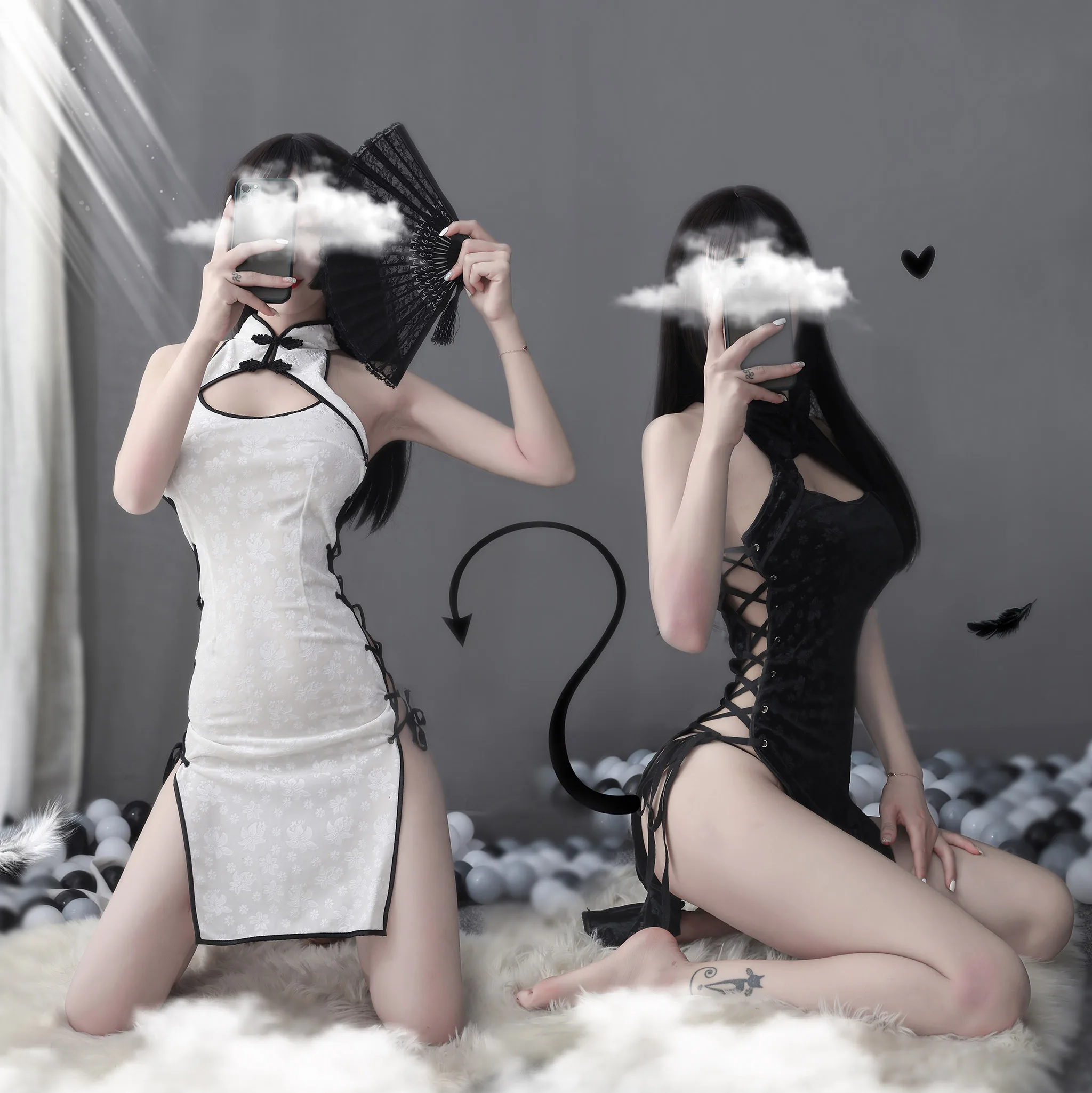 

Sexy traditional Chinese clothing tight underwear tight clothing sexy skirt bandage seductive Chinese Western dress hollow
