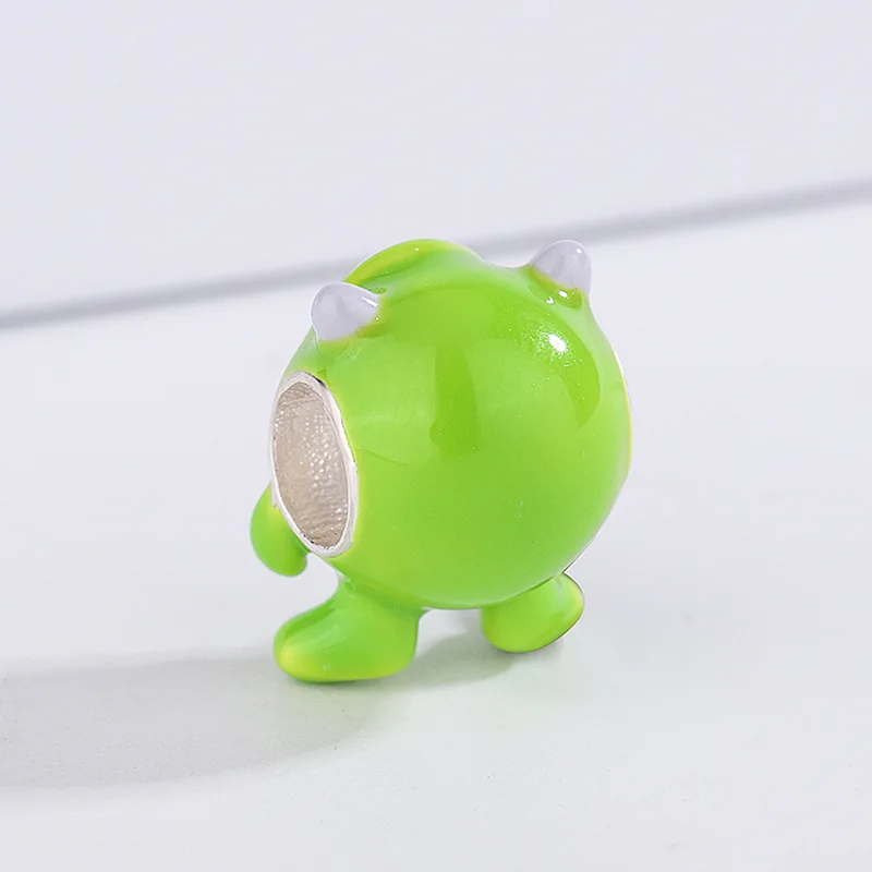 Бриллиантовые эмалированные бусины с зелеными волосами Монокулярные Подвески