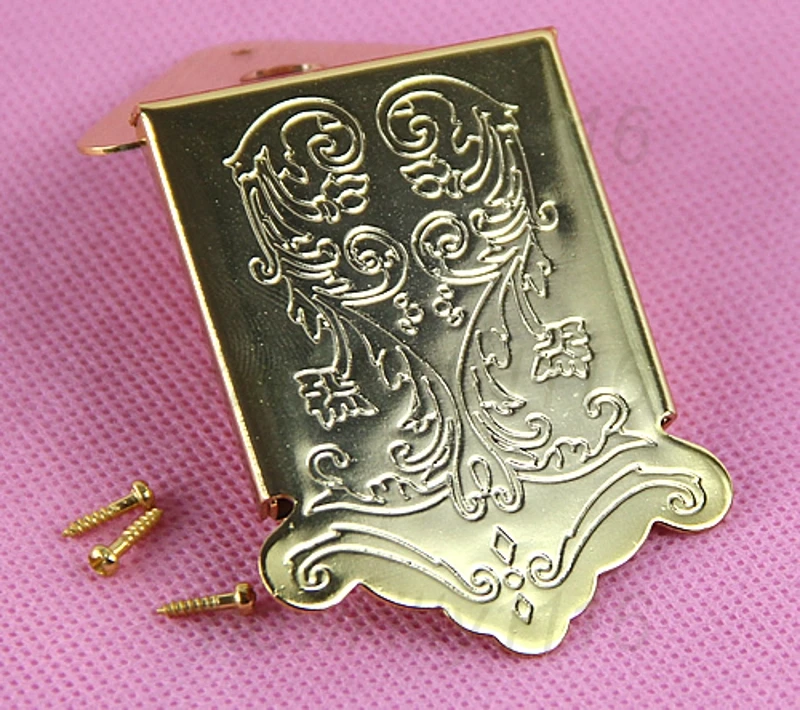 

X5QF Gold Mandolin tailpiece Bridge For Guitar Maker Flower Pattern with Cover