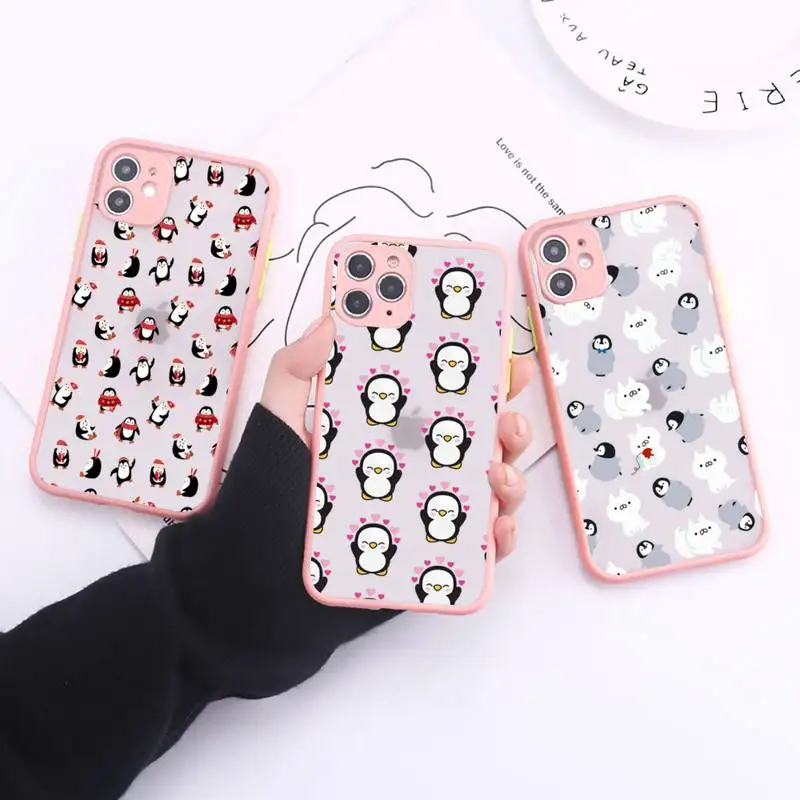 

Penguin Cute Lovely animal pattern Phone Case for iPhone 11 12 13 mini pro XS MAX 8 7 6 6S Plus X 5S SE 2020 XR case