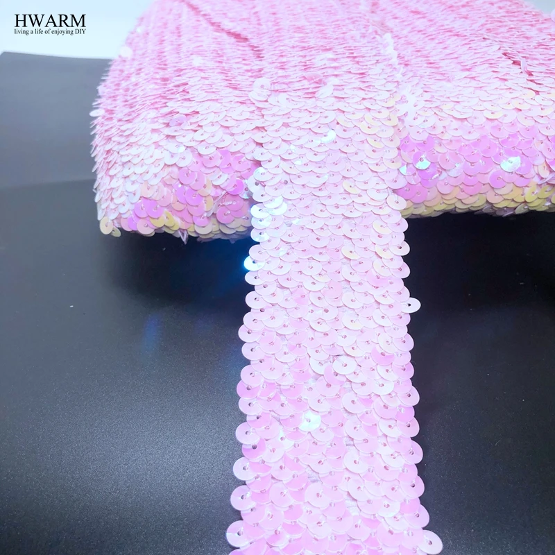 

10yard 4.5cm Sequin elasticity lace fabric ribbon DIY wedding christmas party favors sewing trim accessories decoration for home