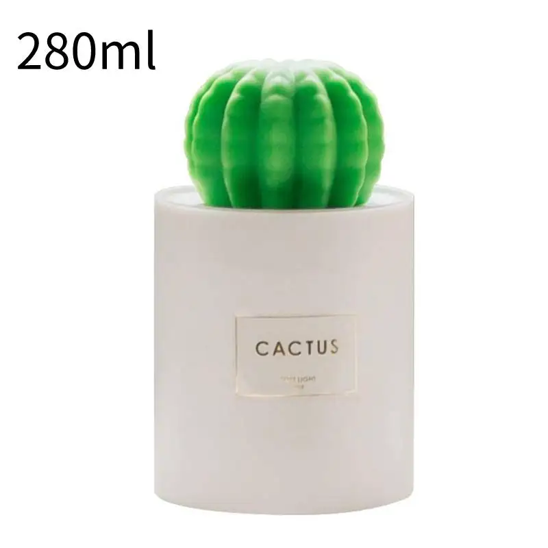 White with Light 280 ml USB увлажнитель воздуха кактус сроки ароматерапия диффузор тумана, Fogger мини Арома диффузор с ночник для дома - Цвет: White with Light