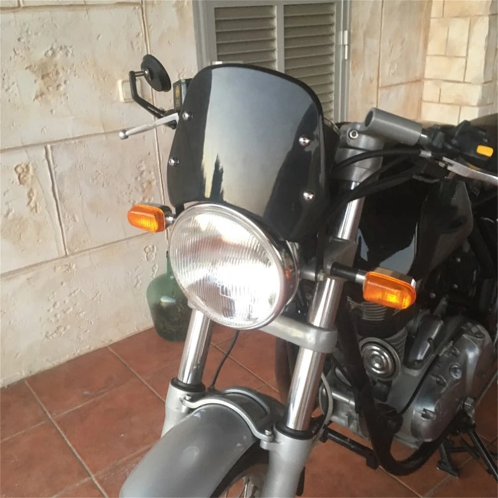 

Retro Motorcycle Windshield 1 Set Vintage Wind Deflector Fairing Instrument Visor Windscreen For Kawasaki Yamaha SUZUKI Honda