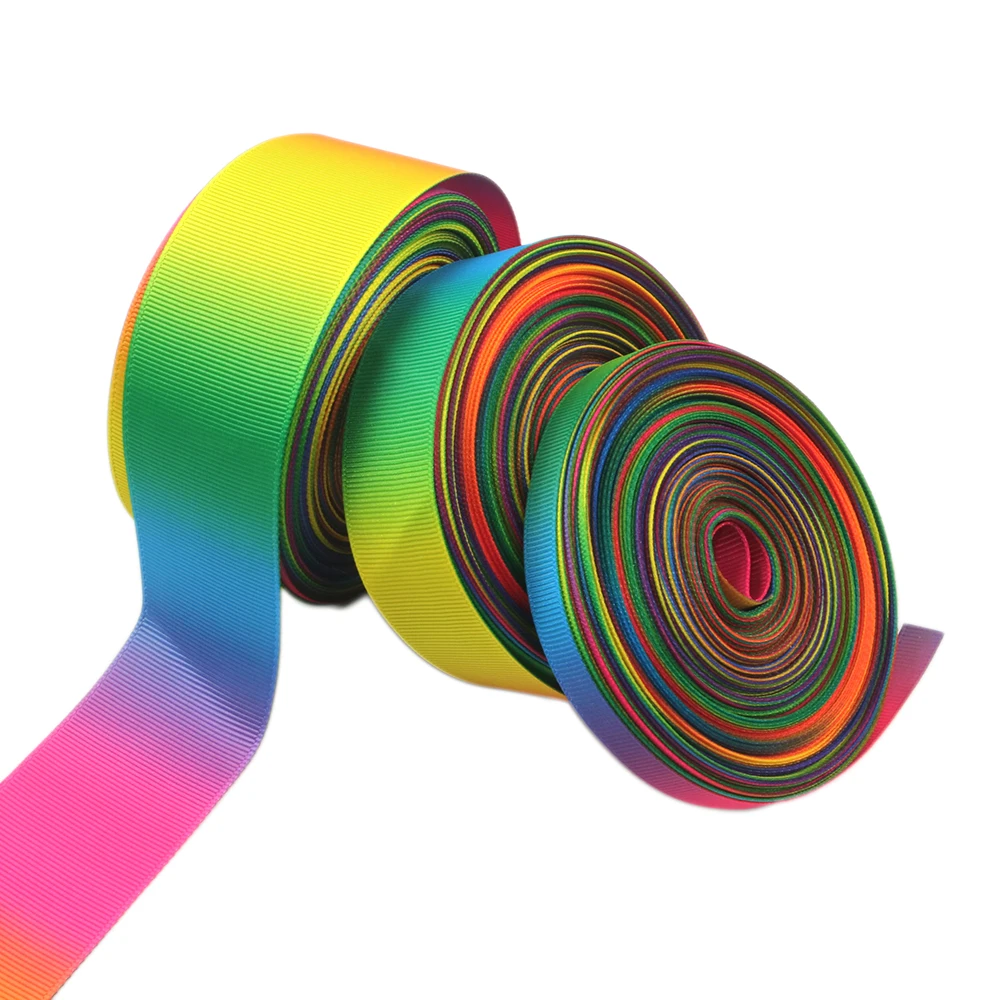 

Крупная Радужная лента, двусторонняя Красочная Печатная 60 ярдов, всего для рукоделия, декор для свадебной вечеринки, 1Yc7603
