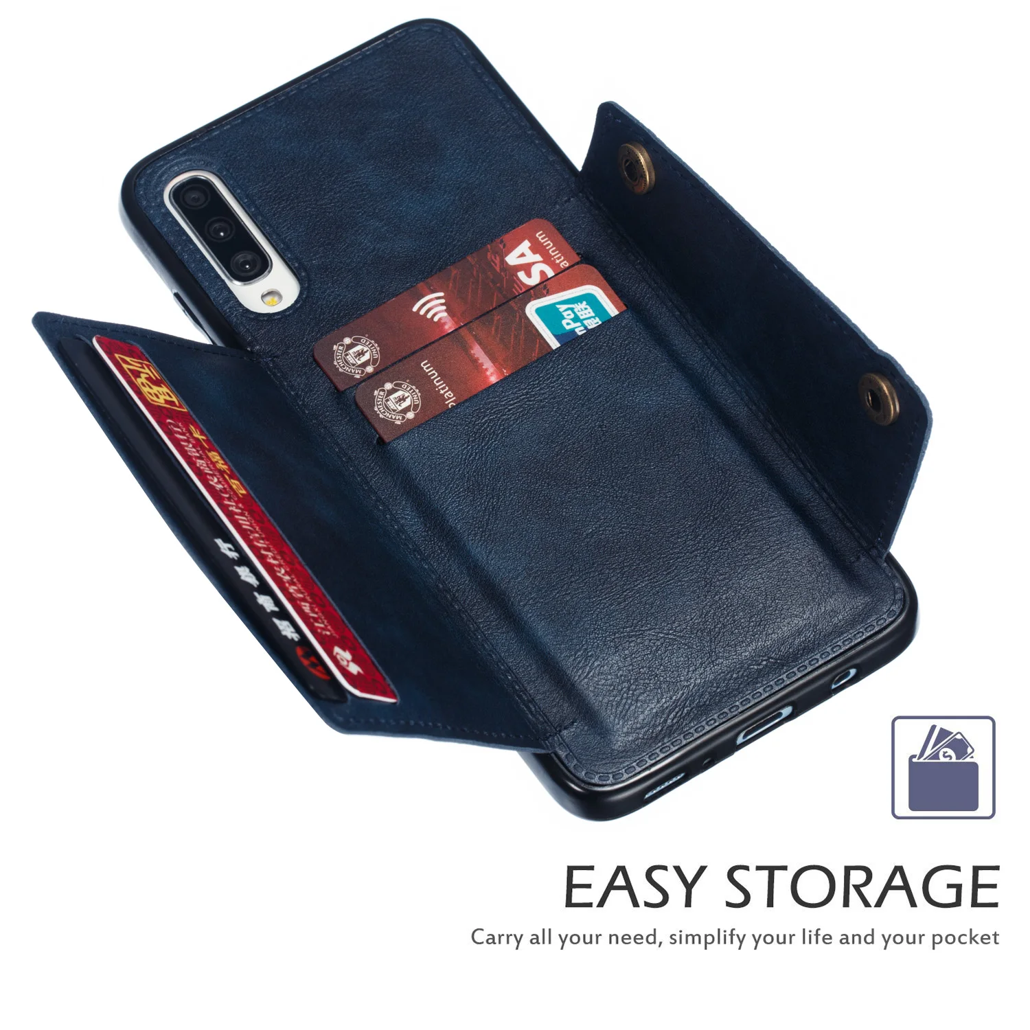 Кожаный противоударный чехол кошелек с отделениями для карт Galaxy A71 A51 S20 Ultra A70 A10 A20