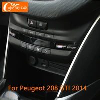 2pcsset stainless steel car gear shift side panel decoration cover trim for peugeot 208 gti 2014 accessories color my life