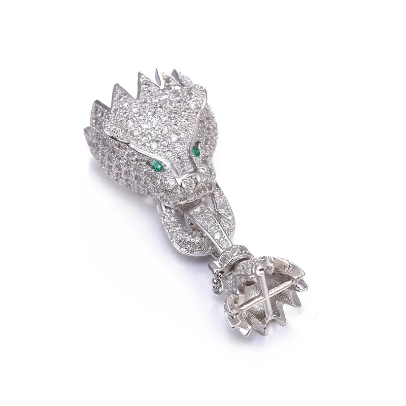 White Gold Juya Ali Moda кубический цирконий декоративный Дракон крепеж разъемы для DIY натуральный камень барокко Жемчуг Ювелирные изделия с кистями изготовления - Цвет: White Gold