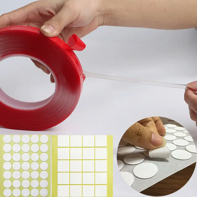 Волшебная двухсторонняя лента съемная бесследная моющаяся клейкая Nano невидимые