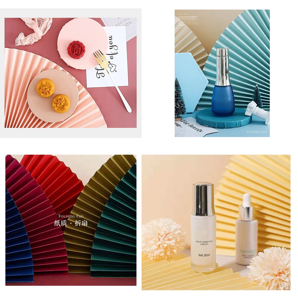 

Multi-functional hot paper folding Fan 13-color background paper decoration photo background photography props