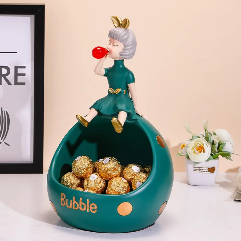 

Cartoon Storage Jar Cute Living Room Decoration Fruit Candy Snack Containers Box Gift Closet Figurines Bubble Gum Girls Figures