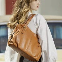 new fashion leather handbags single shoulder messenger bag top layer cowhide ladies big bag