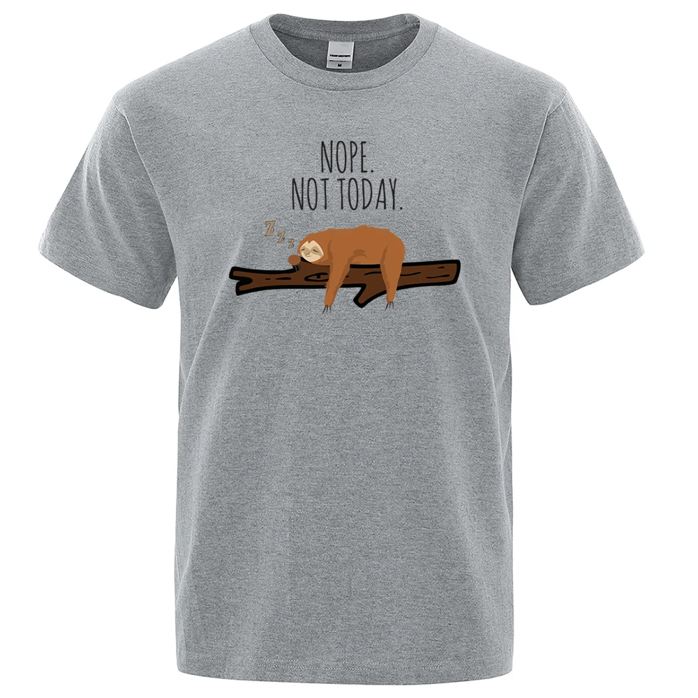 

2021 брендовая Хлопковая мужская футболка MILF с коротким рукавом и надписью Nope Not Today Sloth, Мультяшные Топы Folivora, мужские повседневные футболки