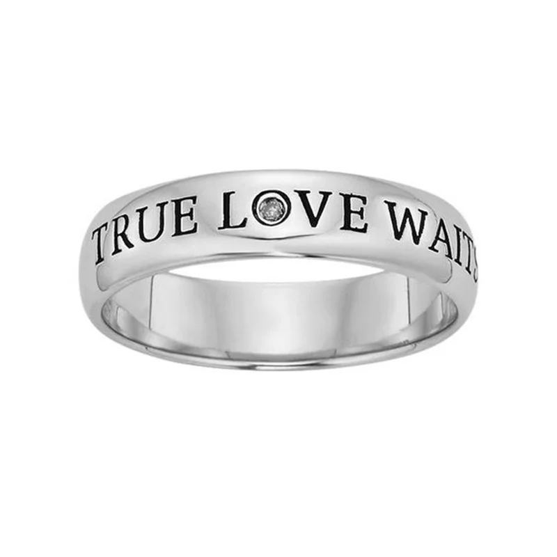 

Trendy Jewelry Simple Silver Color Carved Words Love Alloy Female Ring for Wedding Accessories Size 5-11