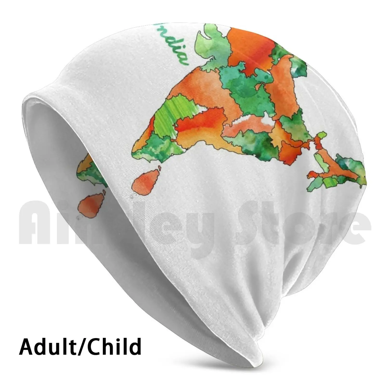 

Акварельные страны-индийские шапки вязаная шапка хип-хоп Индийский флаг индийского флага Зеленый Оранжевый Флаг