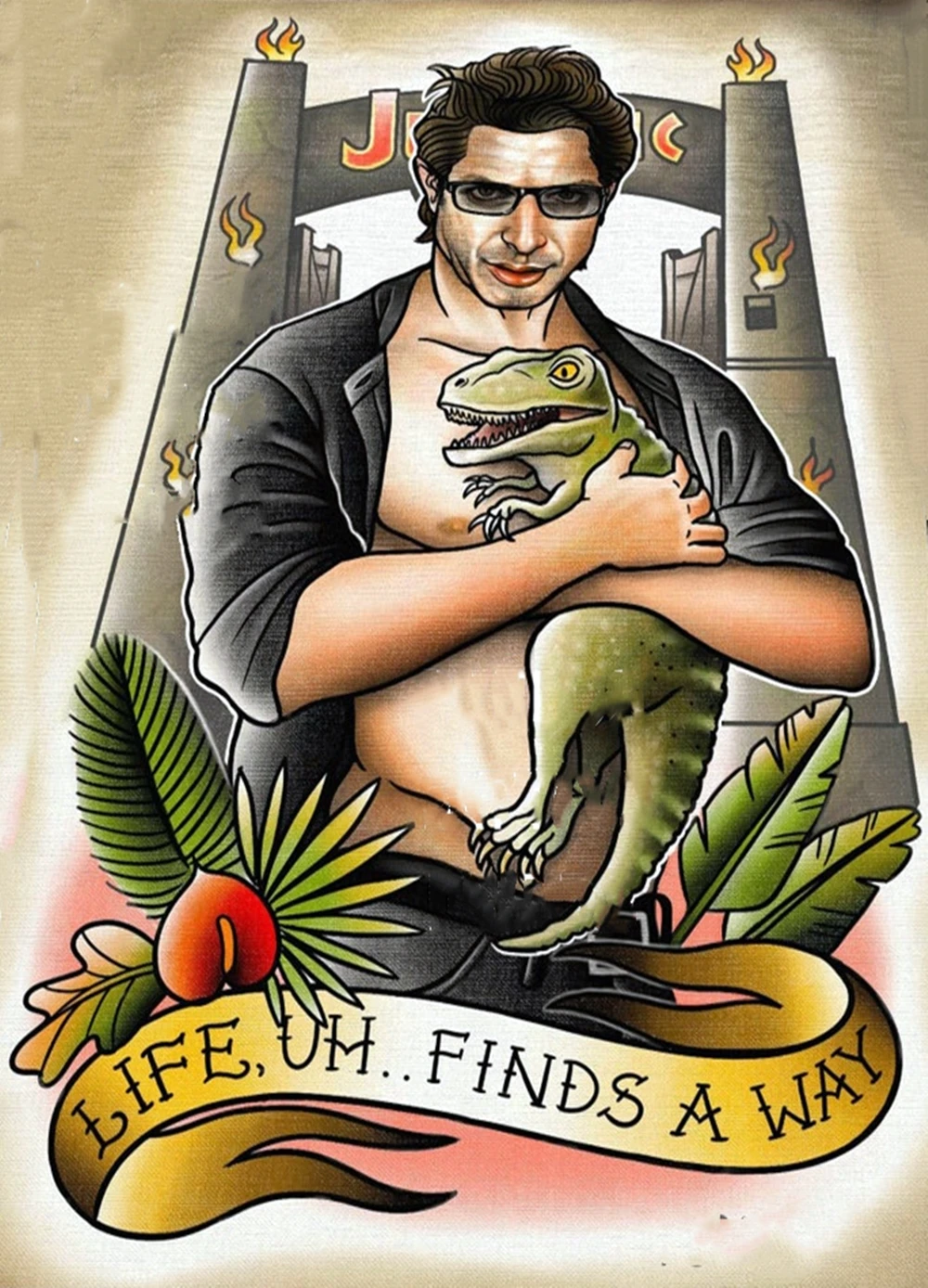 LIFE UJ... находит путь дизайн татуировки рукописная печать картина искусство стены