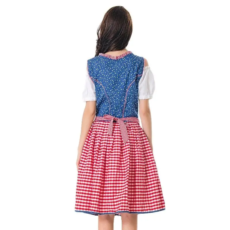 Ужин в стиле Баварии для дам на Октоберфесте Костюм дирндля для женщин Делюкс Пивной карнавальный наряд Горничной Косплей костюм