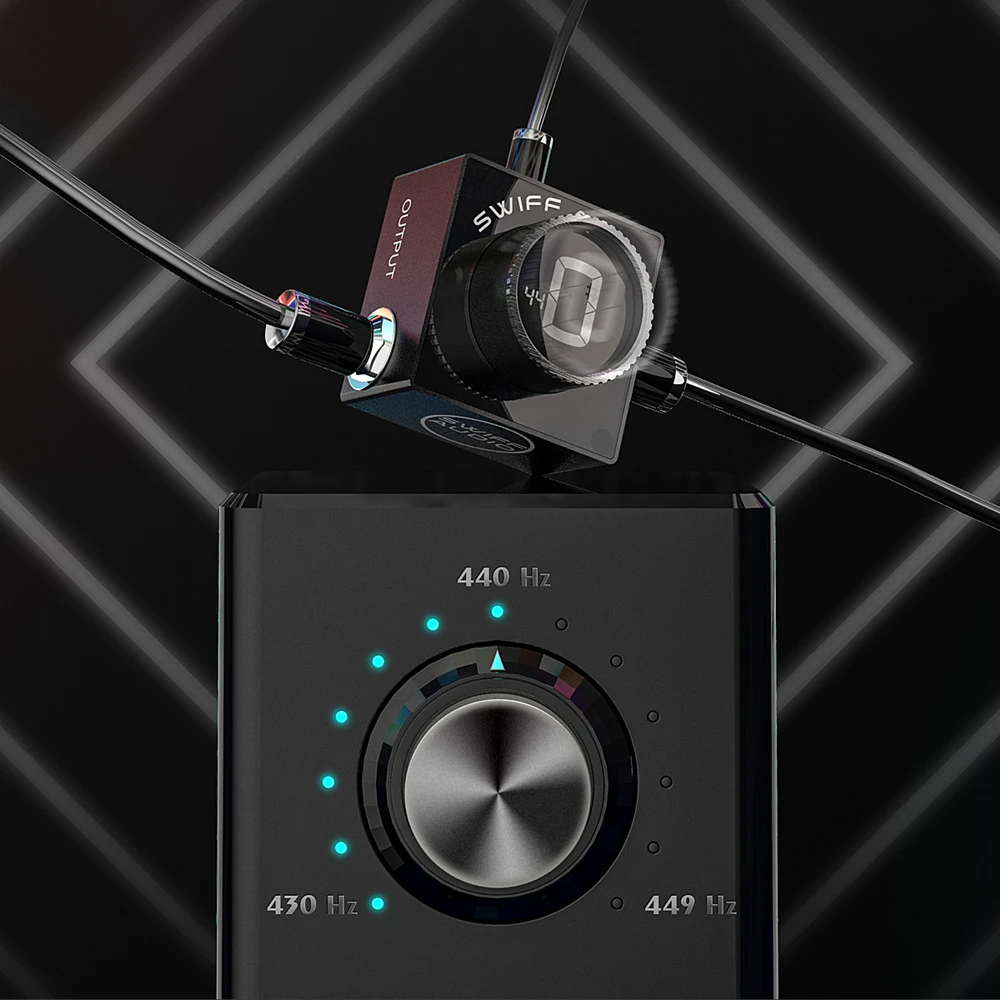 SWIFF C10 Mini Electric Guitar Tuner Mute Tuning LED Display A4 Range 430-449Hz Acoustic Guitar Bass Chromatic Pedal Tuner