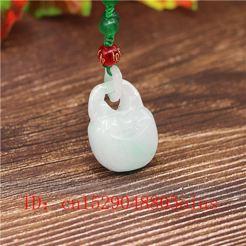 3D резной натуральный Изумрудный нефритовый замок Ruyi кулон бусы ожерелье Шарм