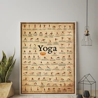 home exercise gym yoga ashtanga chart pose health poster wall art canvas painting yoga print living room home wall decor