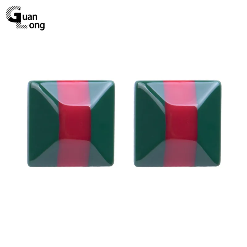 Женские большие геометрические серьги гвоздики GuanLong акриловые квадратные из