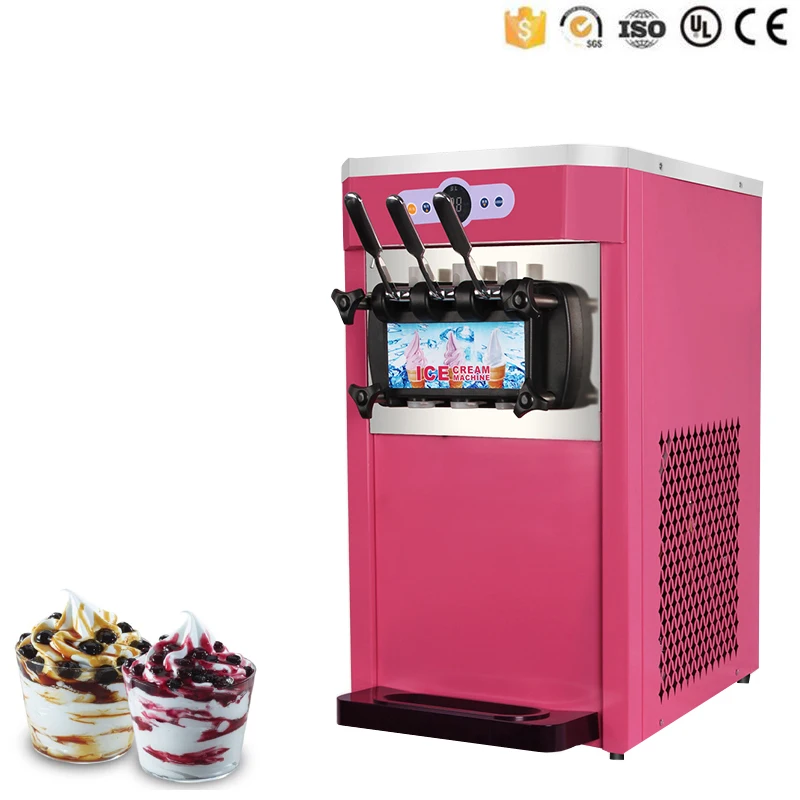 

New upgrade Table Top Small Soft Ice Cream Machine 3 Flavors Ice Cream Maker High capacity