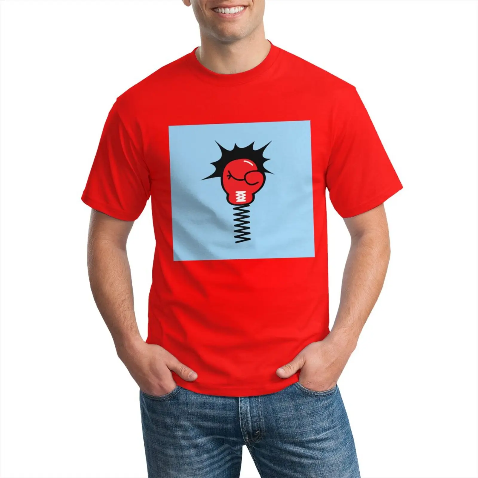 

Men Short Sleeve Funny Cotton Soft Breathable Mens t shirts Top Knock Boxing Printed Casual Fashion Outdoors Camping Fishing