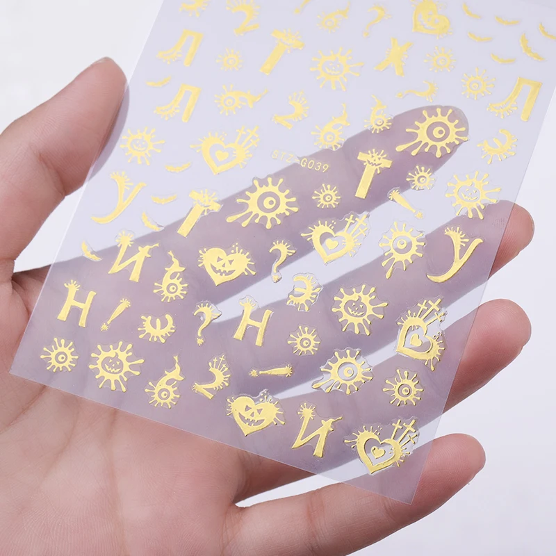 1 лист микс узоров Хэллоуин шаблон 3D стикер для ногтей переводные наклейки