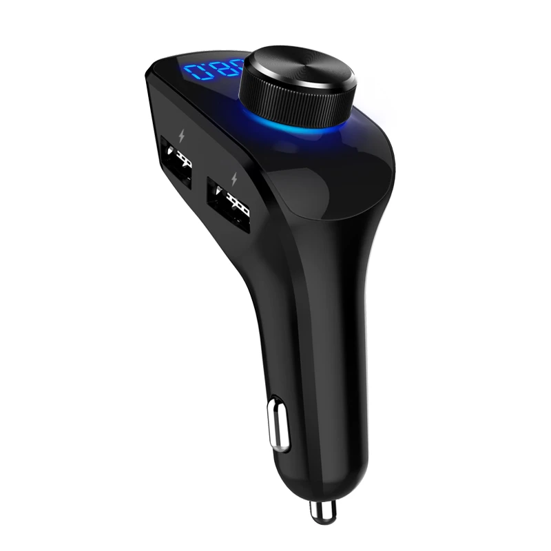 Черный SRUIK Bluetooth fm-передатчик беспроводной Bluetooth 4,2 автомобильный Радио адаптер автомобильный комплект громкой связи вызов 3 usb порта Поддержка TF карты - Название цвета: Черный