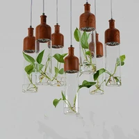 nordic plant glass chandelier three creative personality simple modern restaurant bar light postage free