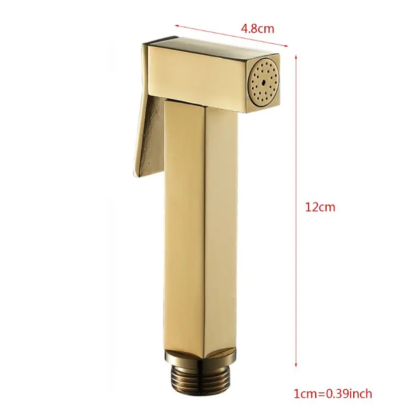 

Gold Handheld Bidet Sprayer Brass Square Shower Head Douche Fauce Toilet Cleaner for Home Bathroom Cleaning Kit