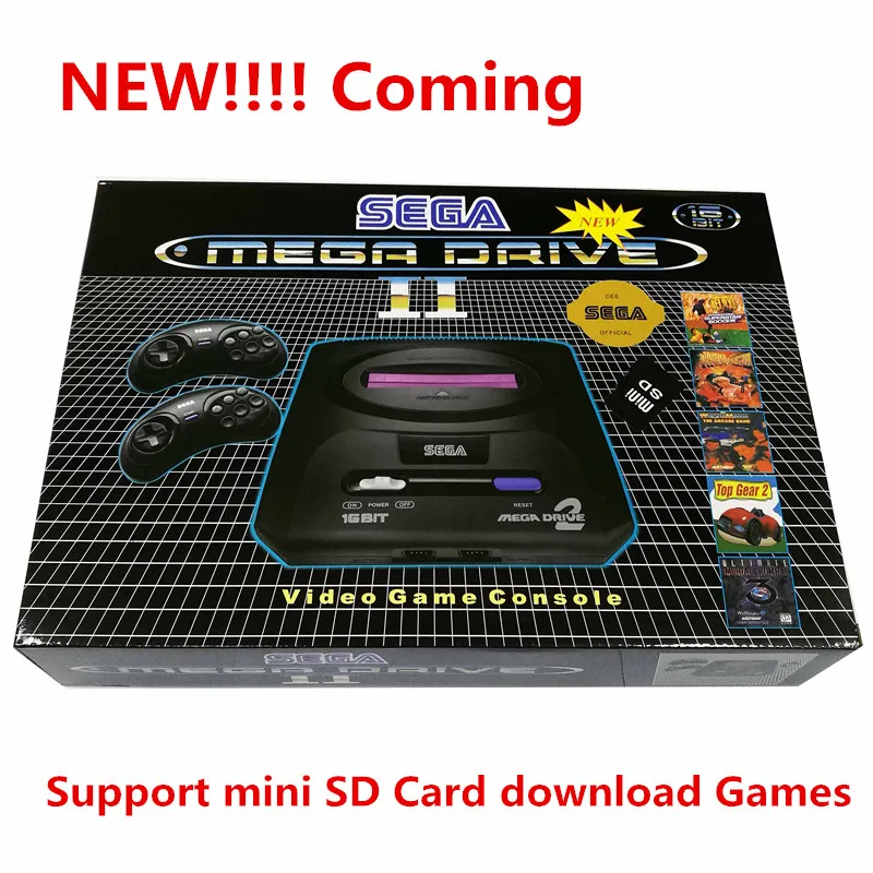 Новое поступление 16 бит SEGA MD 2 игровой консоли для оригинальный картридж