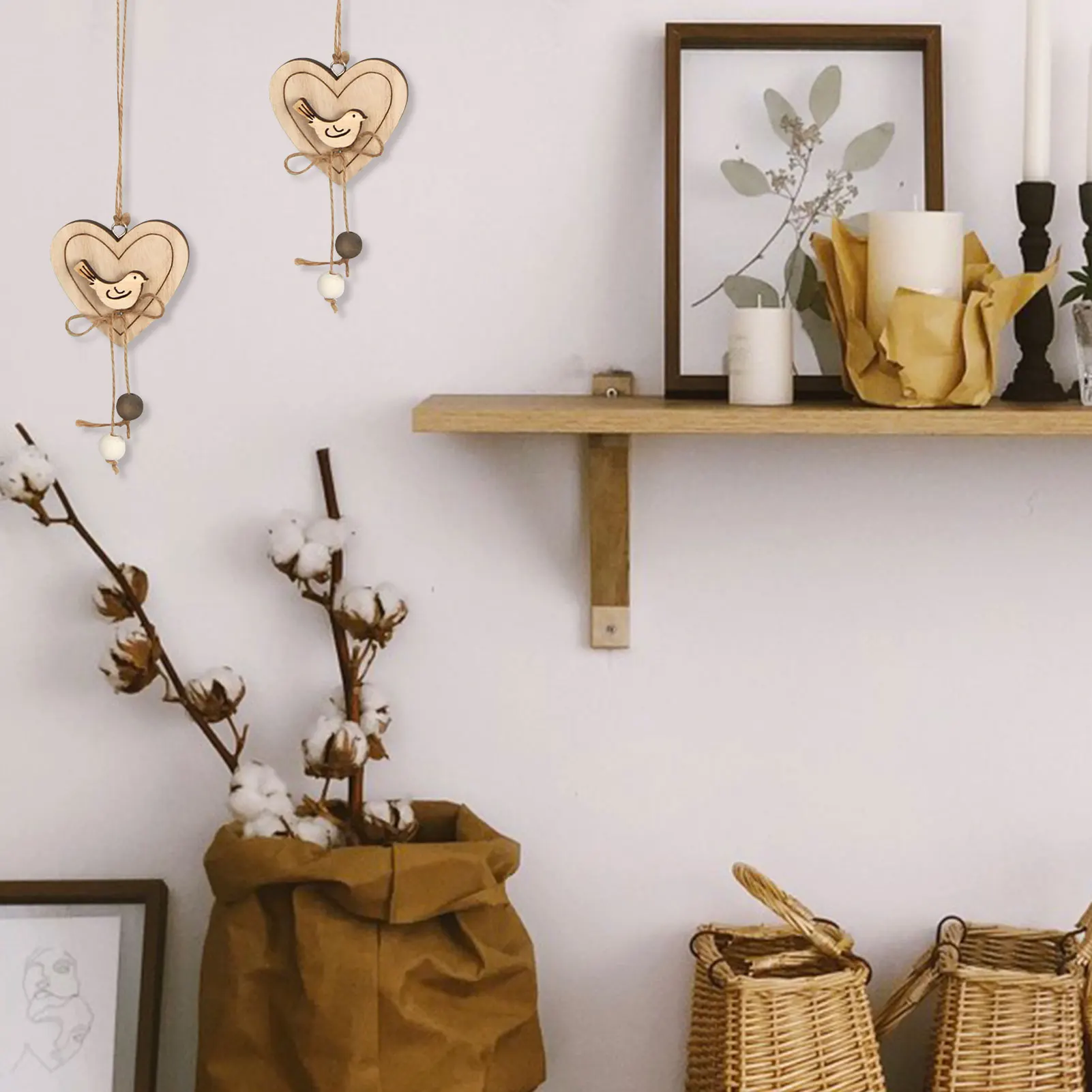 

Wooden Heart-shaped Pendant Nordic Hanging Decoration Nordic Creating A Romantic Atmosphere For Windows Living Rooms